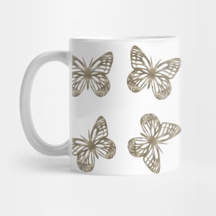 Honey Gold Butterflies Pattern Mug